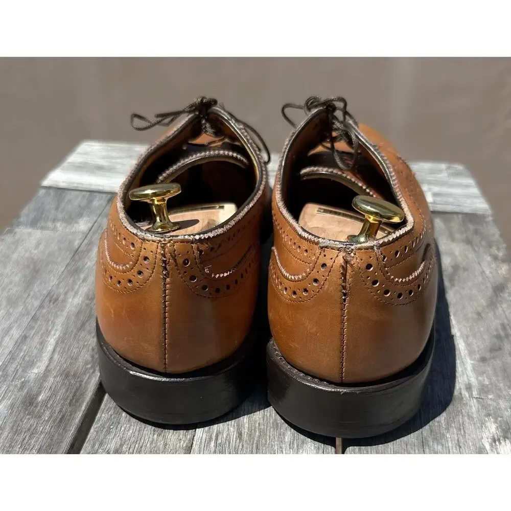 Allen Edmonds Lexington Oxford Brogue Cap-Toe Men Shoes Walnut Brown 12.5 B